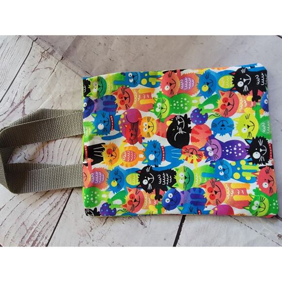 Colorful Cat Crayon Holder Childrens Coloring Tote New handmade gift bag - Picture 6 of 8